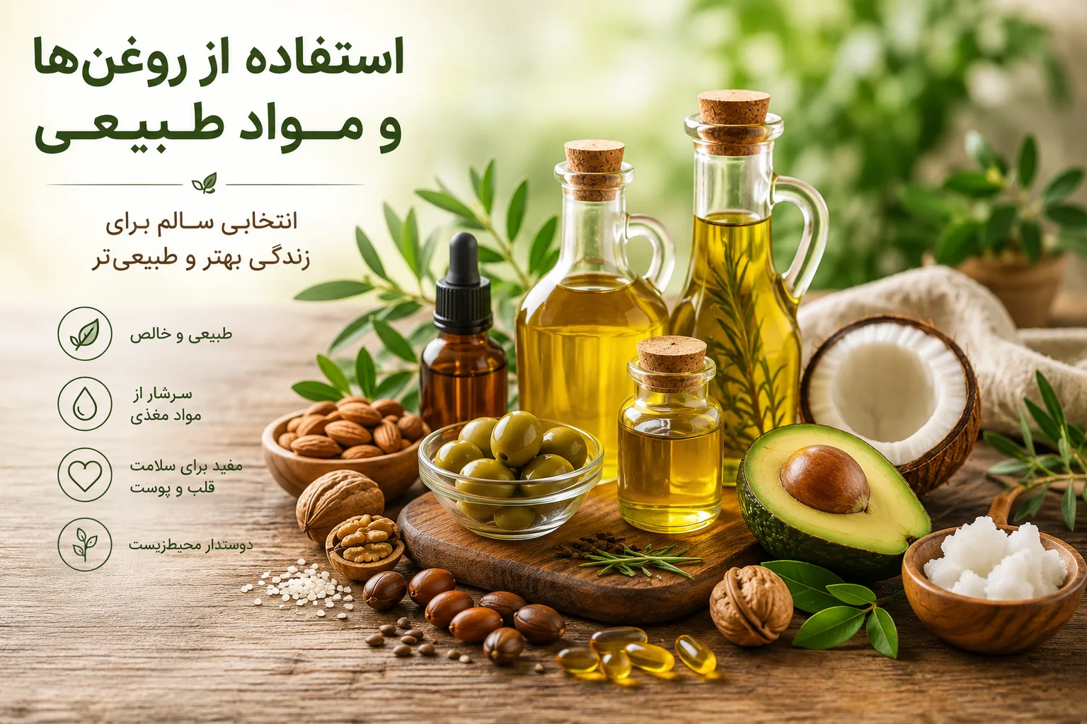 Natural oils and healthy ingredients